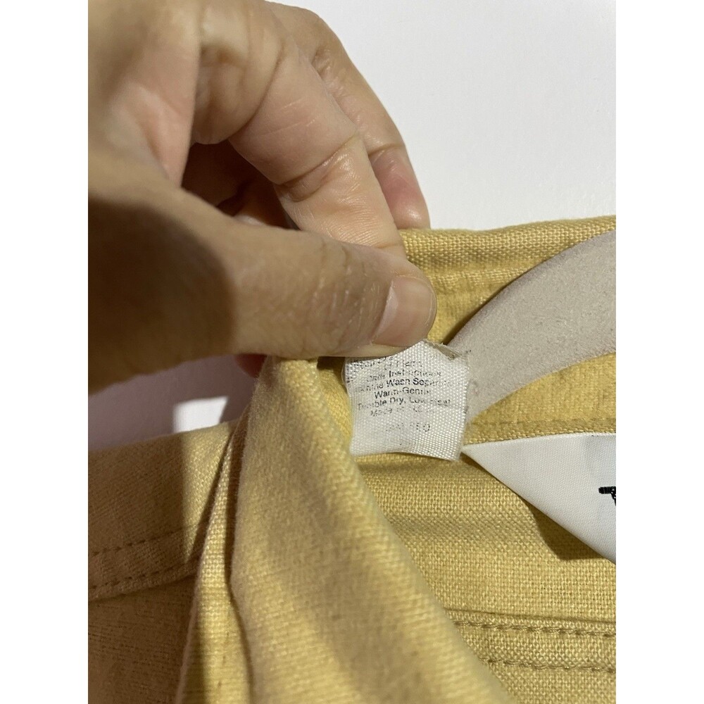 Vintage Woolrich Chamois Button Up Shirt Mens M Yellow Heavy Flannel 70s USA - Picture 6 of 9